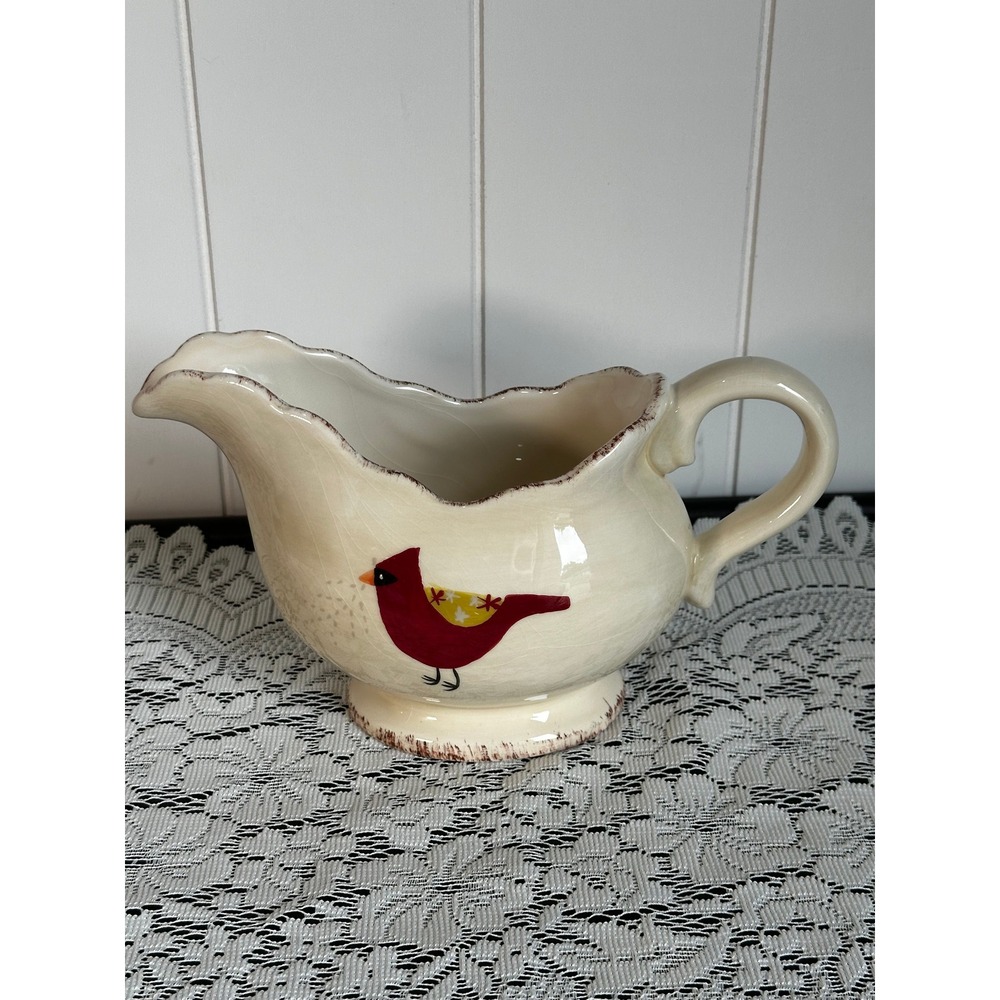 Vintage Cardinal Ceramic Pitcher ❤️
